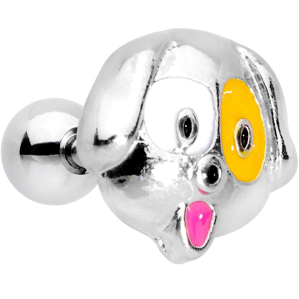 BodyCandy 16G 1/4 Orange White Perfect Pooch Dog Tragus Cartilage Earring — main product shot