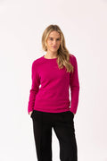 KADOU BOUTIQUE Round Neck Rib Knit Sweater — lifestyle context