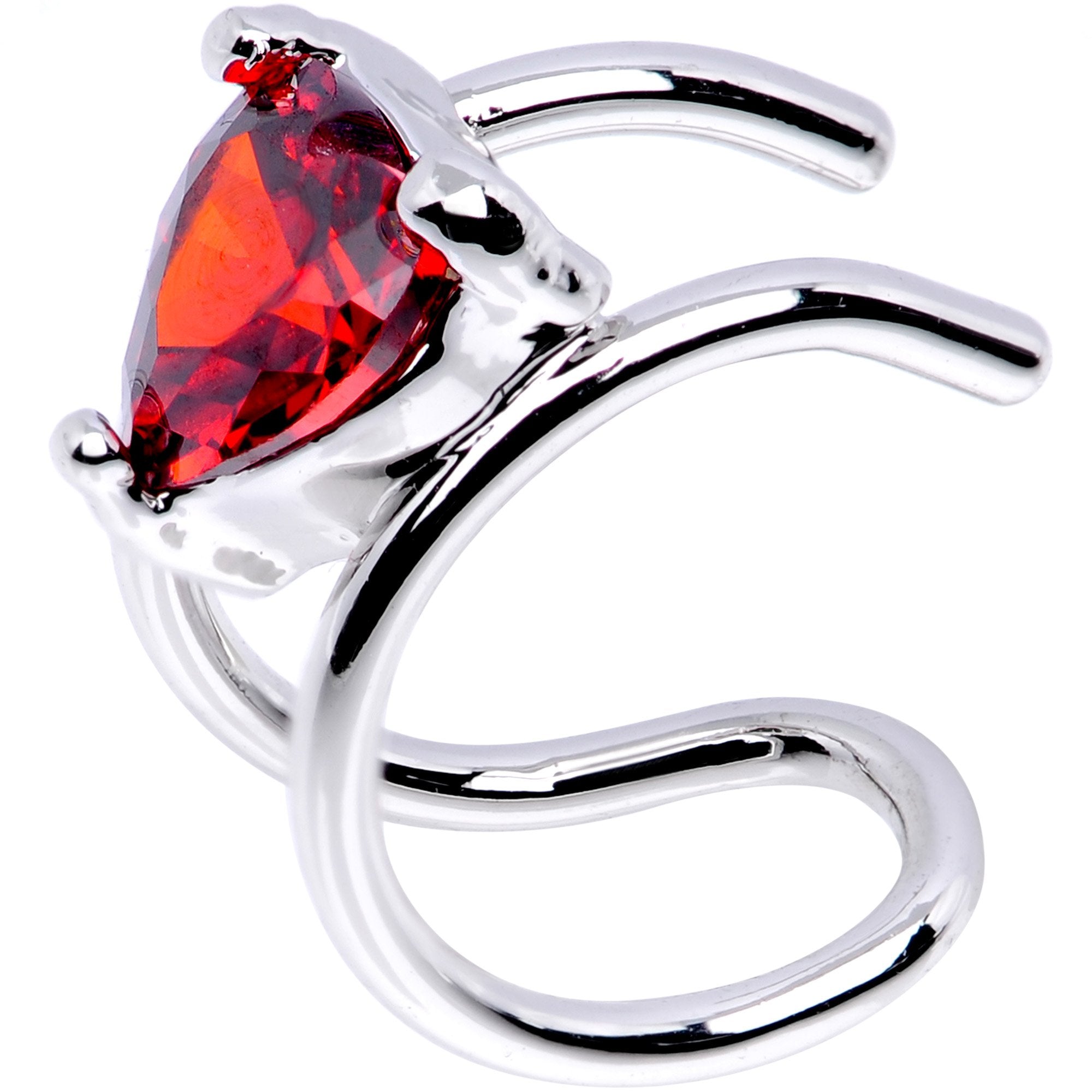 BodyCandy Red Gem Royal Heart Ear Cuff — lifestyle context
