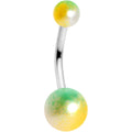 BodyCandy Yellow Green Pearlescent Acrylic Ball Belly Ring — main product shot