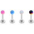 BodyCandy Multi Color Pearlescent Acrylic Ball Labret Monroe Tragus Set of 4 — main product shot
