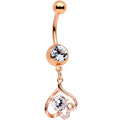 BodyCandy Clear Gem Rose Gold Tone Plated Endless Elegance Dangle Belly Ring — main product shot
