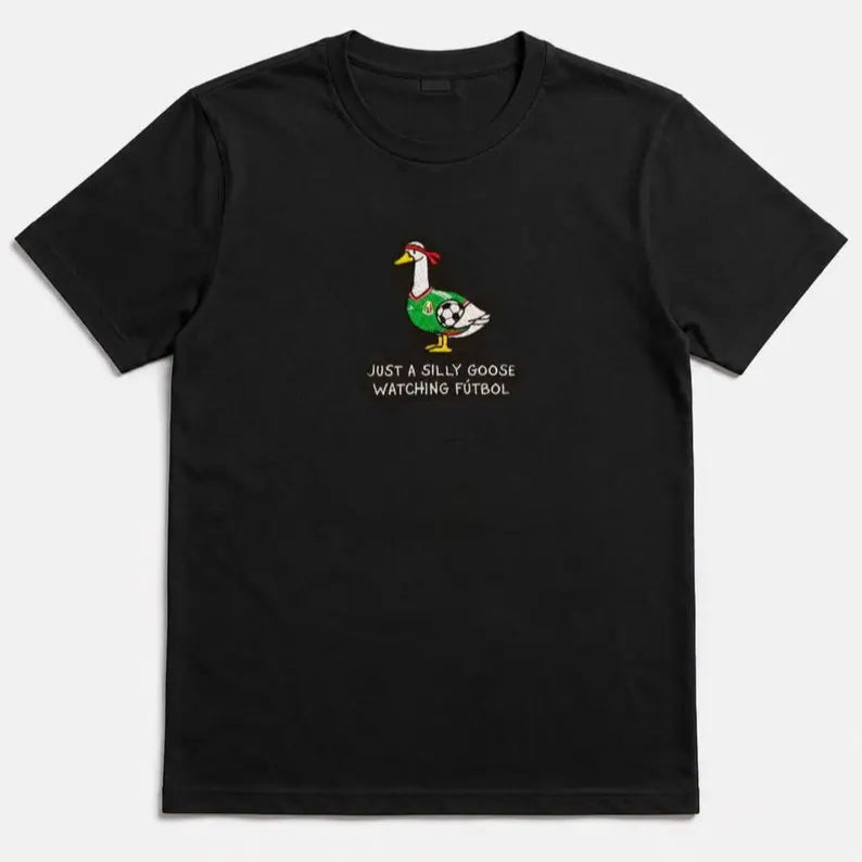 Unisex Mexico Goose Embroidered Comfort Colors T-Shirt – Mexico Futbol Silly Goose Tee