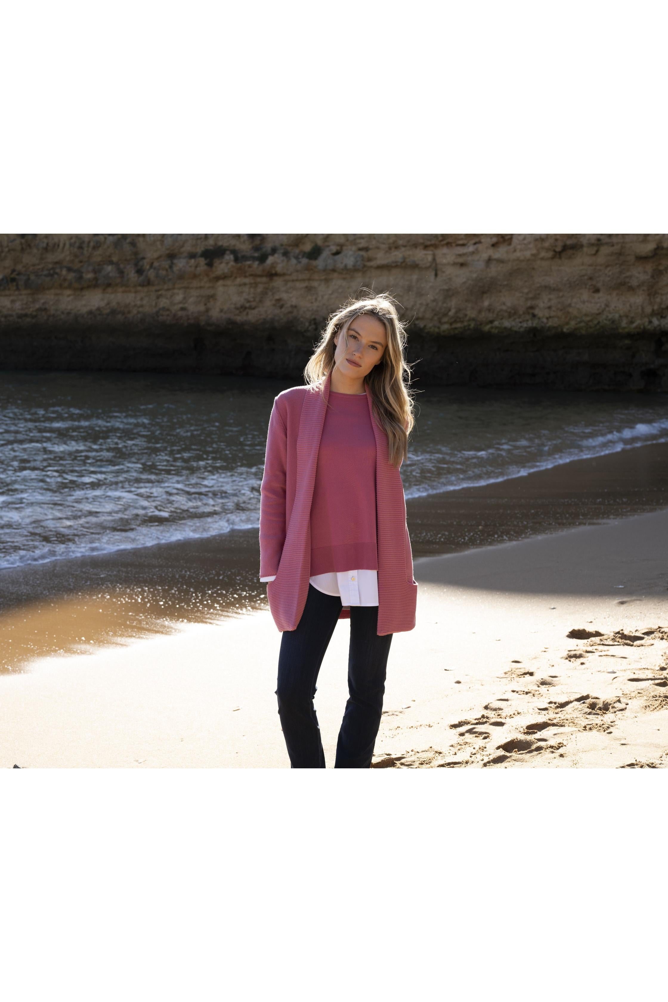 KADOU BOUTIQUE Multi-Knit Cardigan — main product shot