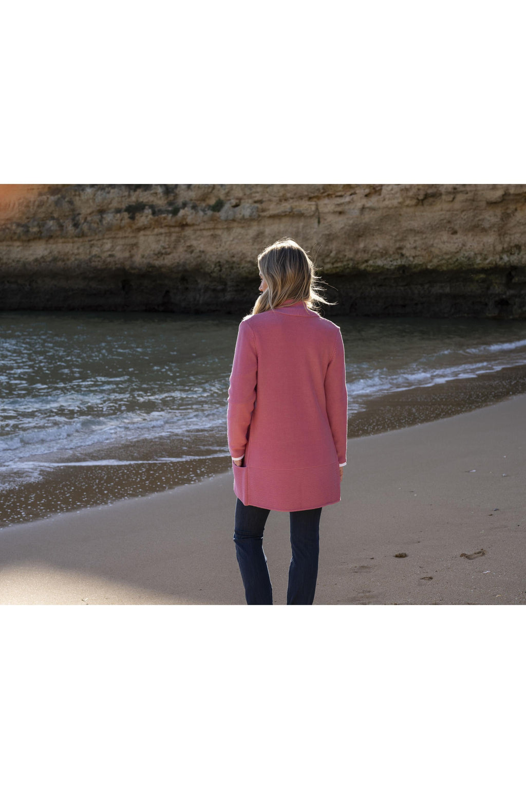 KADOU BOUTIQUE Multi-Knit Cardigan — lifestyle context