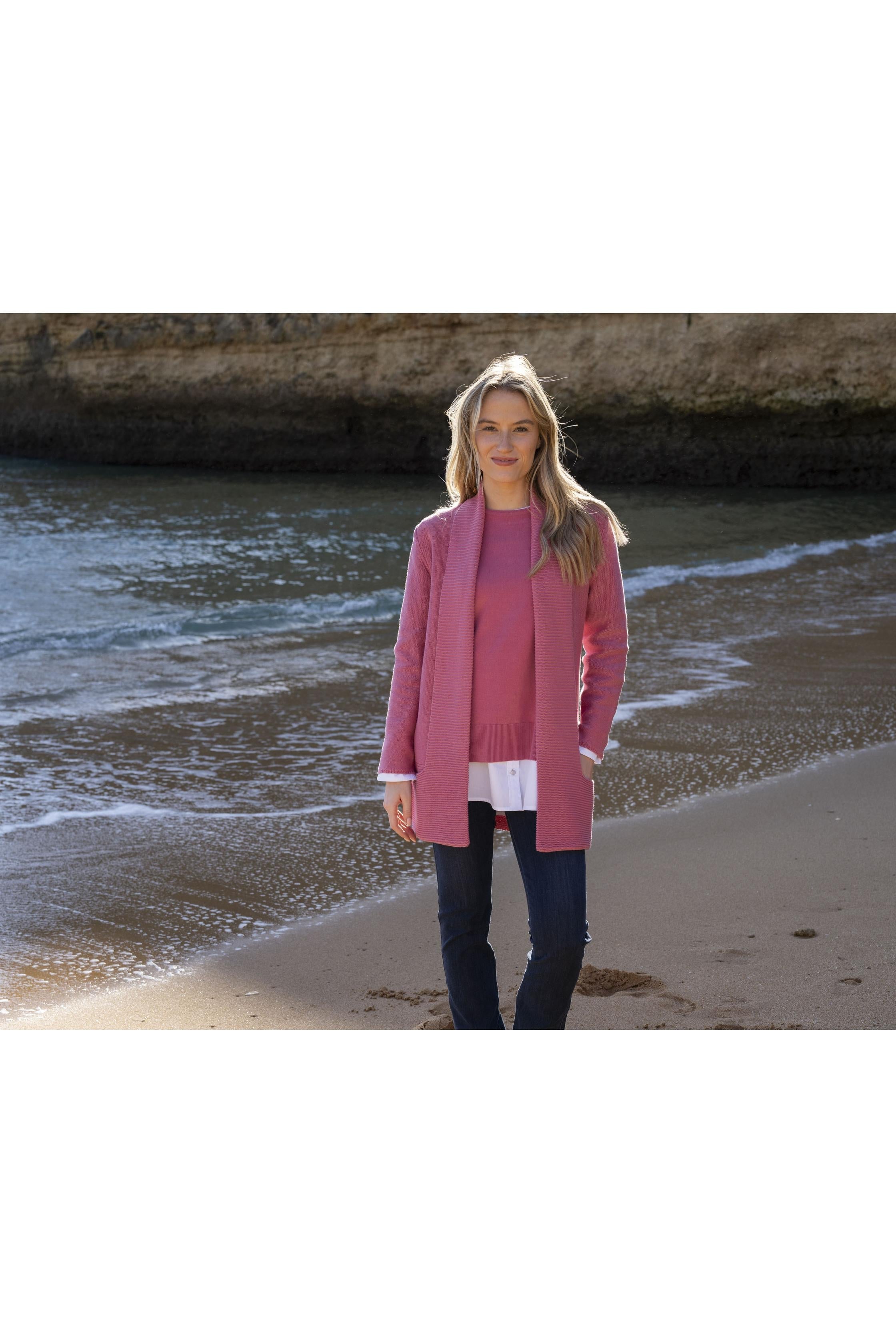 KADOU BOUTIQUE Multi-Knit Cardigan — side view