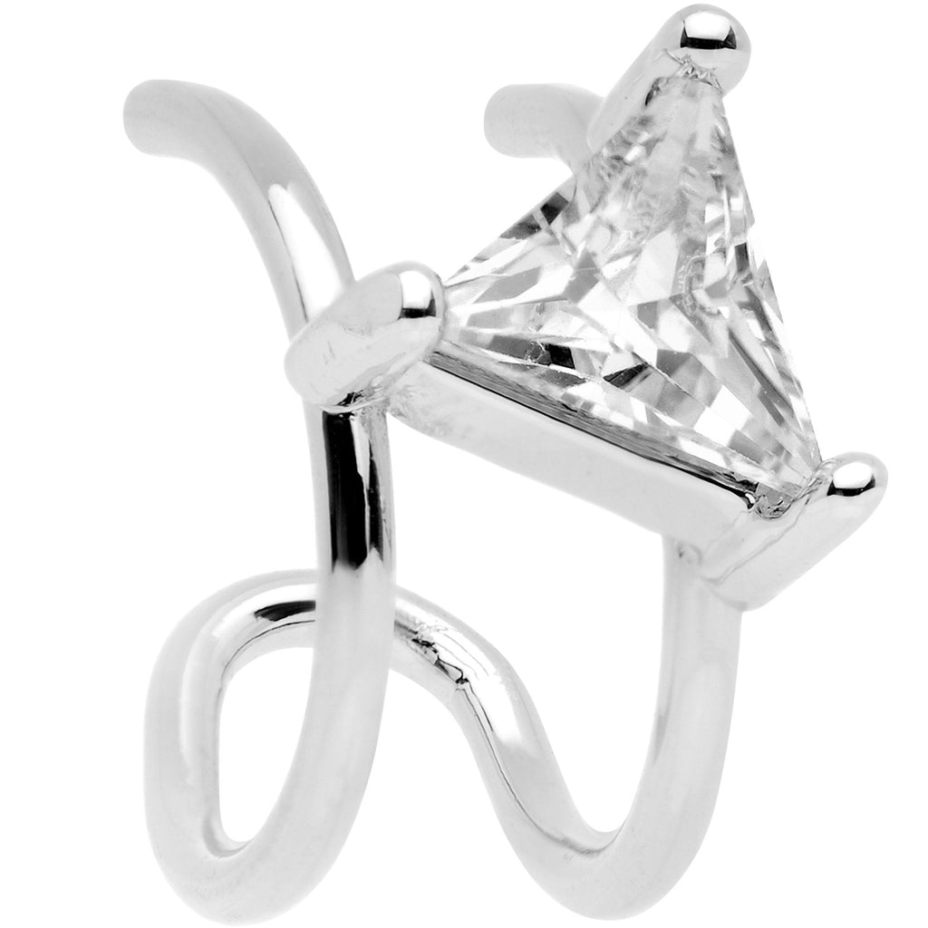 BodyCandy Clear CZ Gem Triangle Bling Non Pierced Ear Cuff — detail and construction