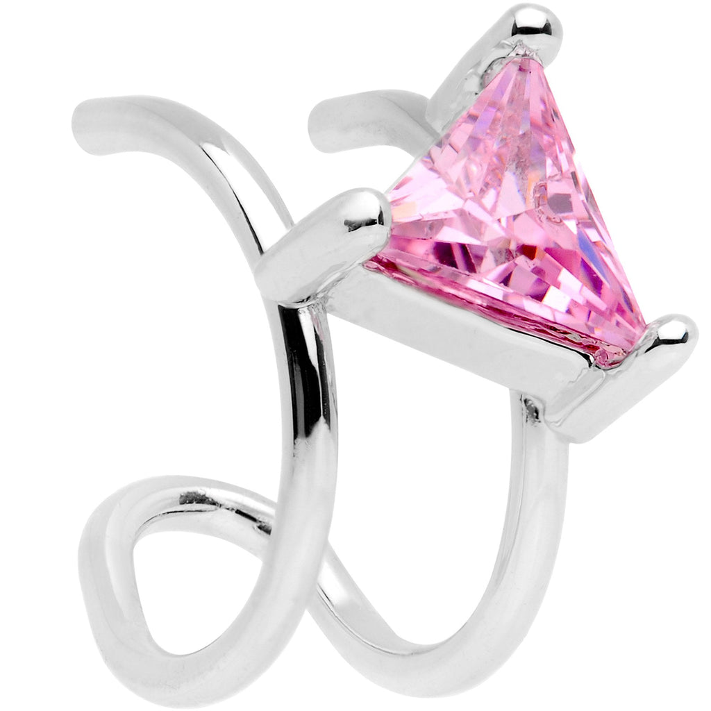 BodyCandy Pink CZ Gem Triangle Bling Non Pierced Ear Cuff — main product shot