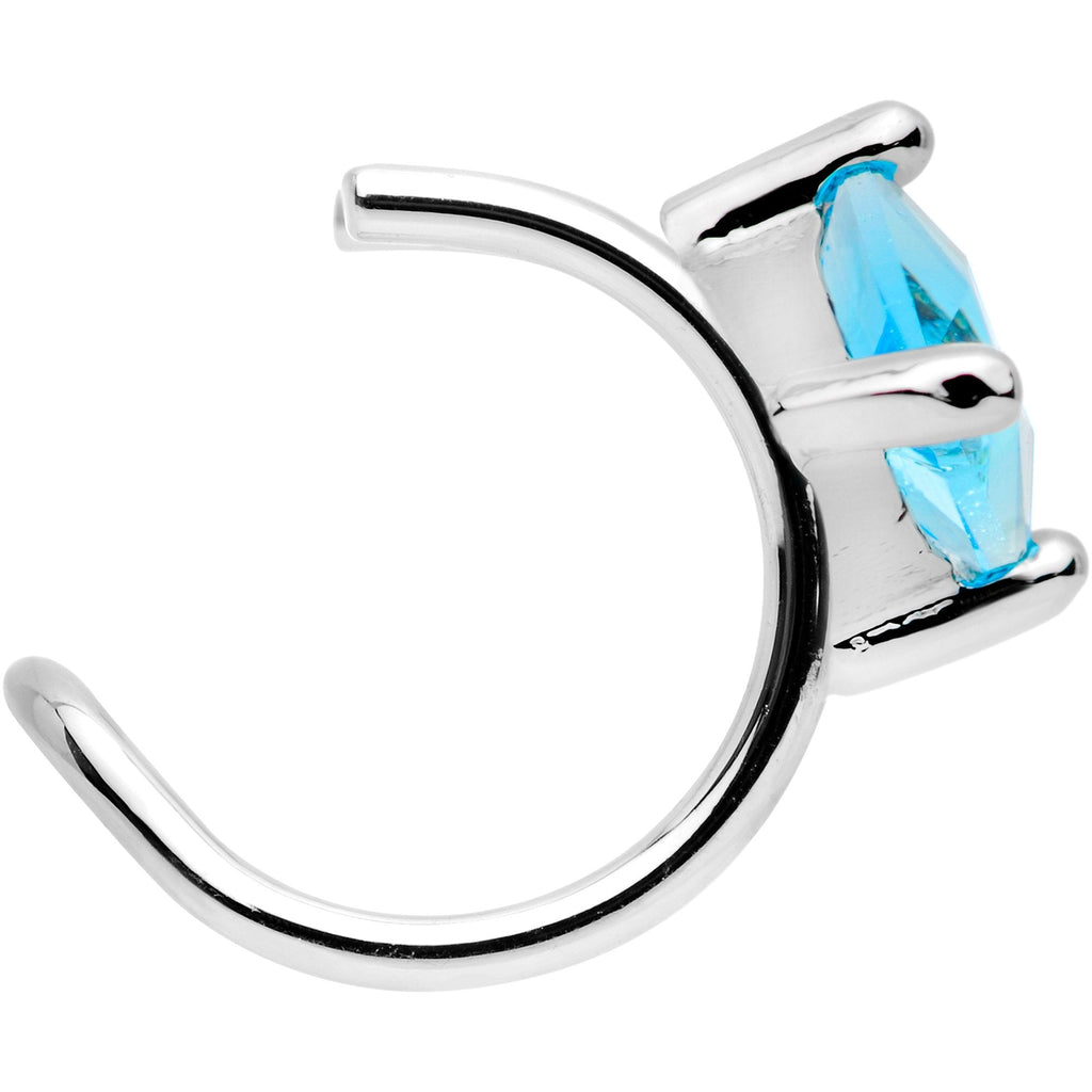 BodyCandy Aqua CZ Gem Triangle Bling Non Pierced Ear Cuff — lifestyle context