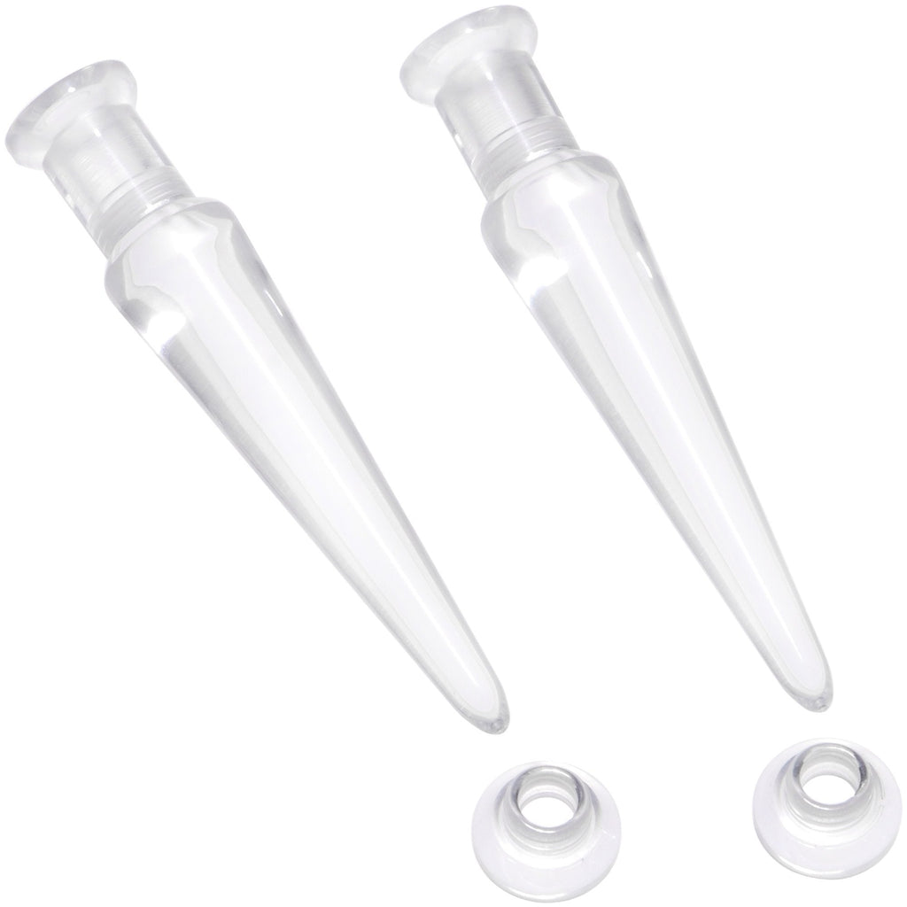 BodyCandy Clear 2 in 1 Interchangeable Screw Fit Plug and Taper Set — size reference