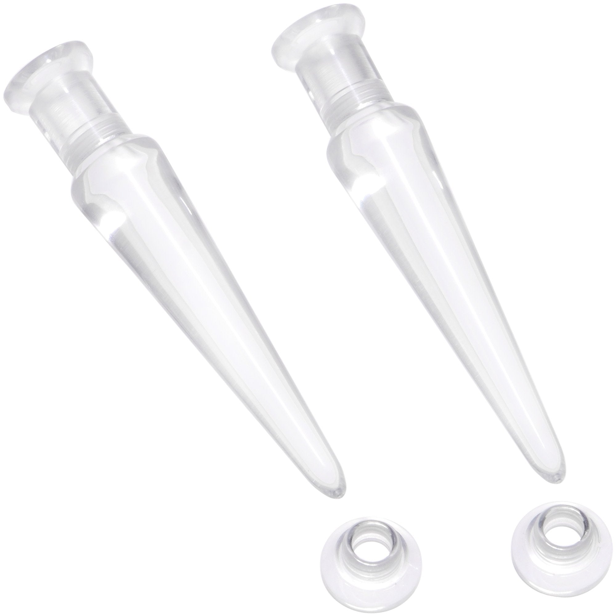BodyCandy Clear 2 in 1 Interchangeable Screw Fit Plug and Taper Set — size reference