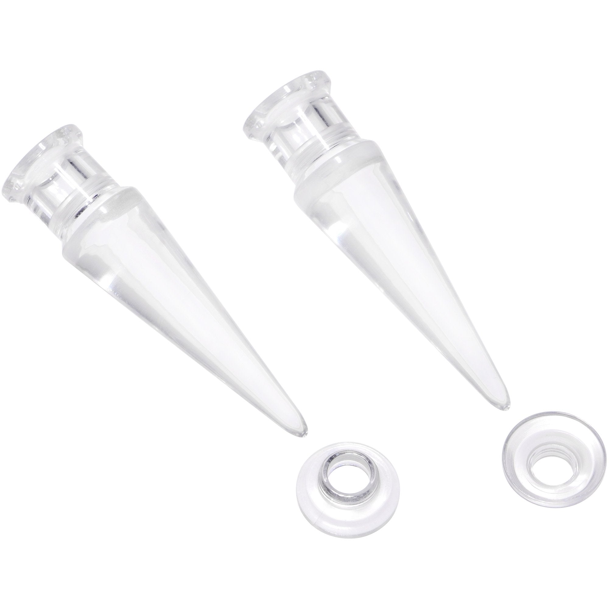 BodyCandy Clear 2 in 1 Interchangeable Screw Fit Plug and Taper Set — main product shot