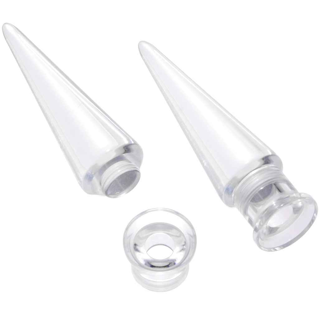 BodyCandy Clear 2 in 1 Interchangeable Screw Fit Plug and Taper Set — detail close-up