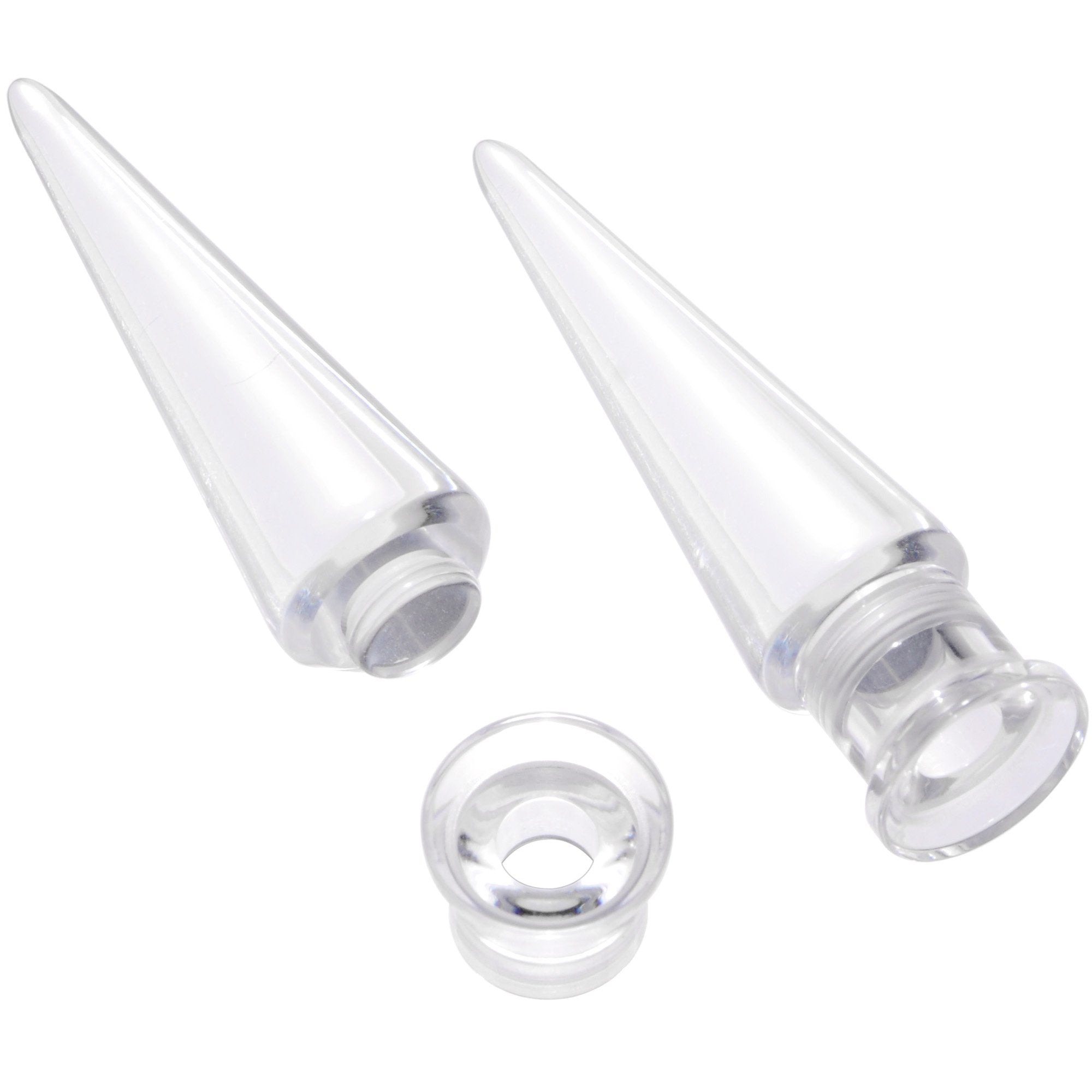 BodyCandy Clear 2 in 1 Interchangeable Screw Fit Plug and Taper Set — detail close-up