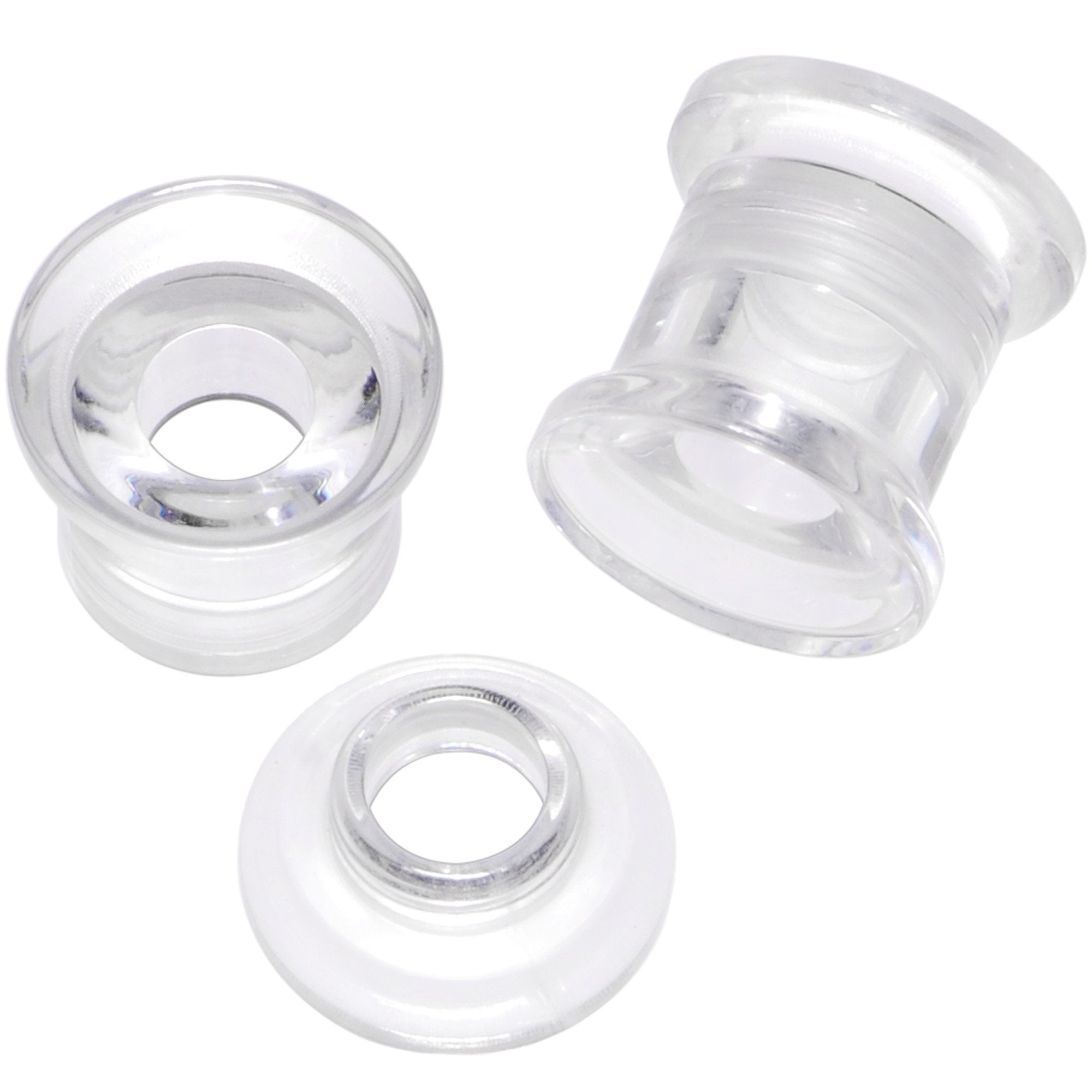 BodyCandy Clear 2 in 1 Interchangeable Screw Fit Plug and Taper Set — side view