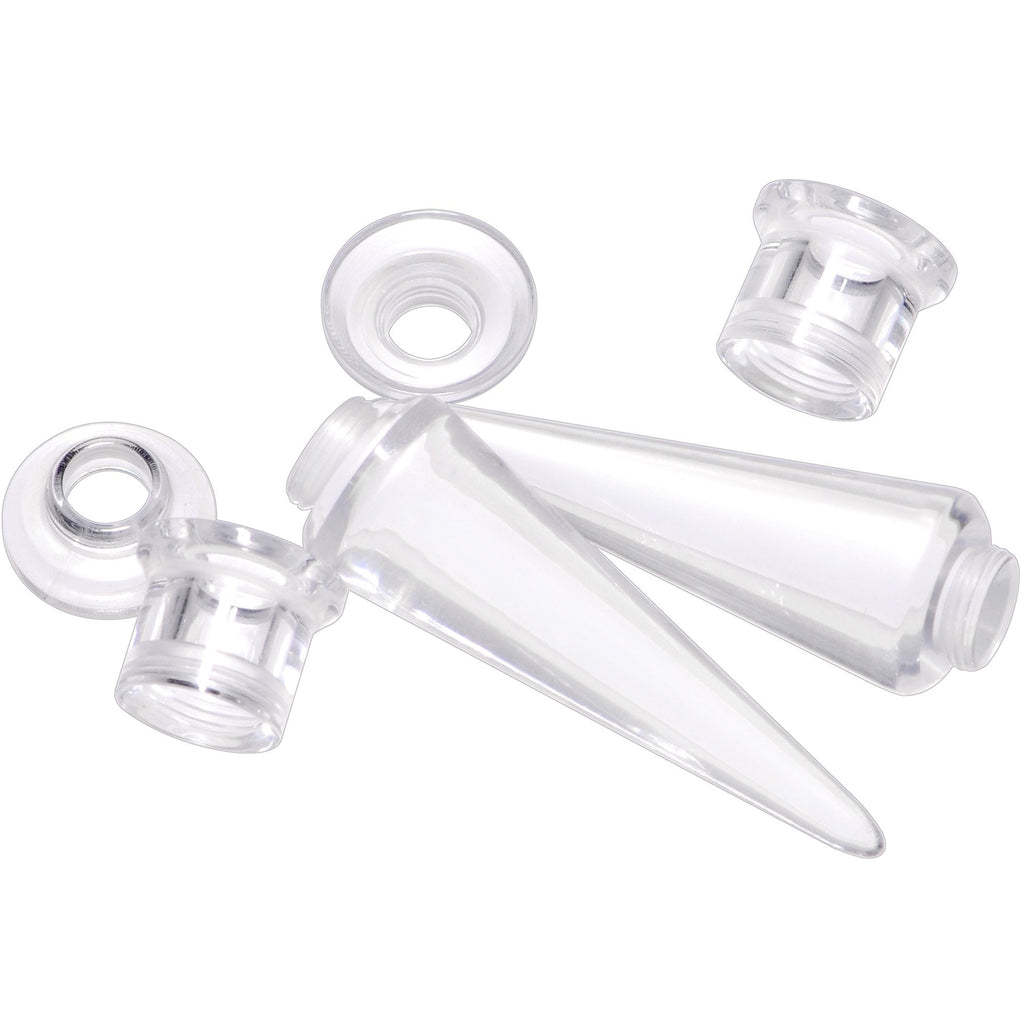 BodyCandy Clear 2 in 1 Interchangeable Screw Fit Plug and Taper Set — back view