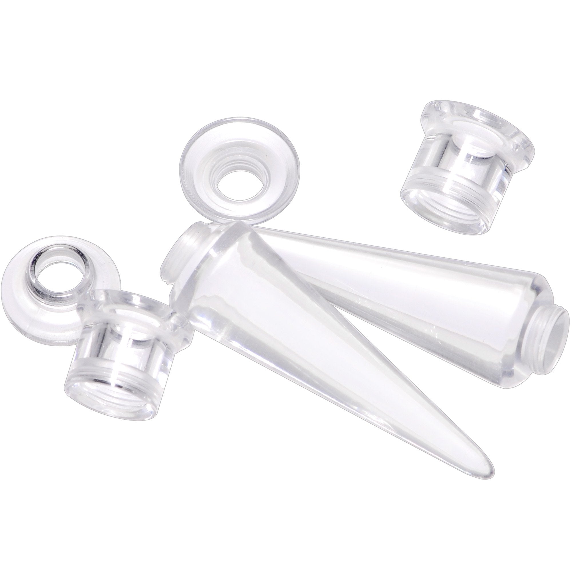 BodyCandy Clear 2 in 1 Interchangeable Screw Fit Plug and Taper Set — back view