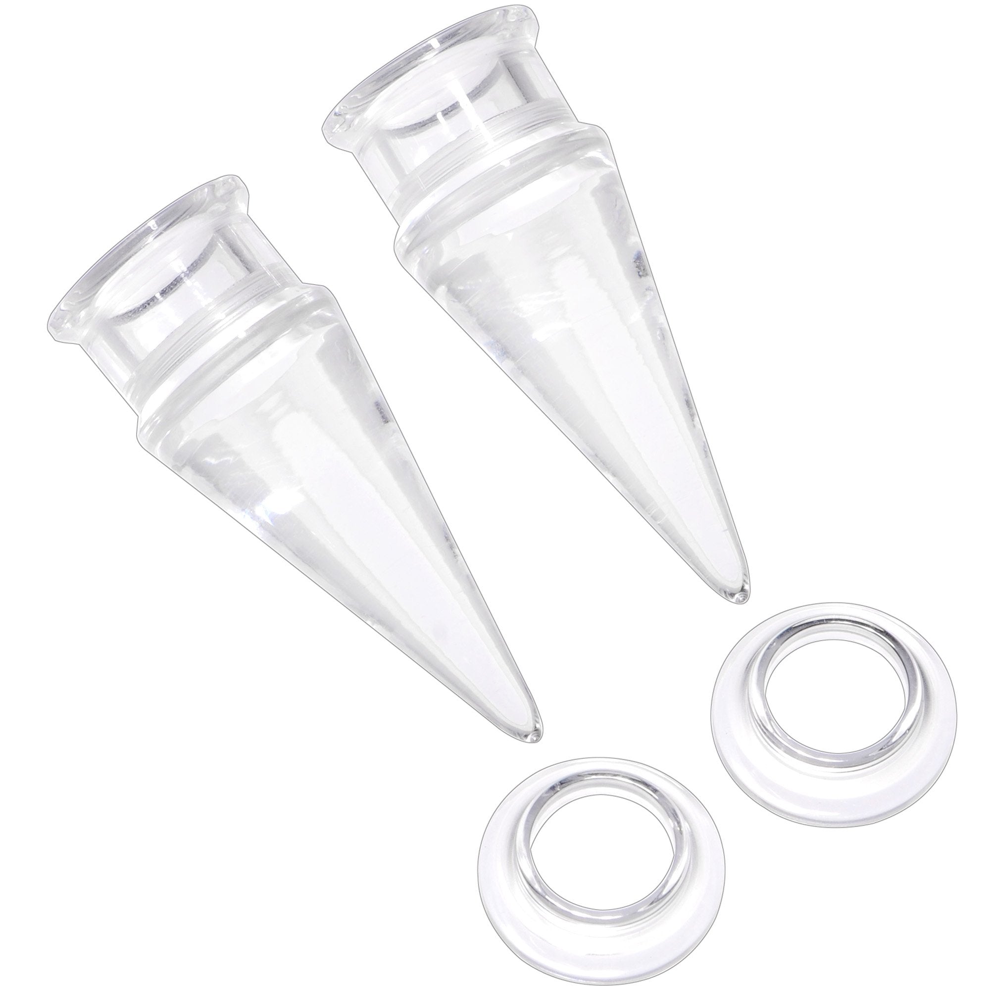 BodyCandy Clear 2 in 1 Interchangeable Screw Fit Plug and Taper Set — comparison shot