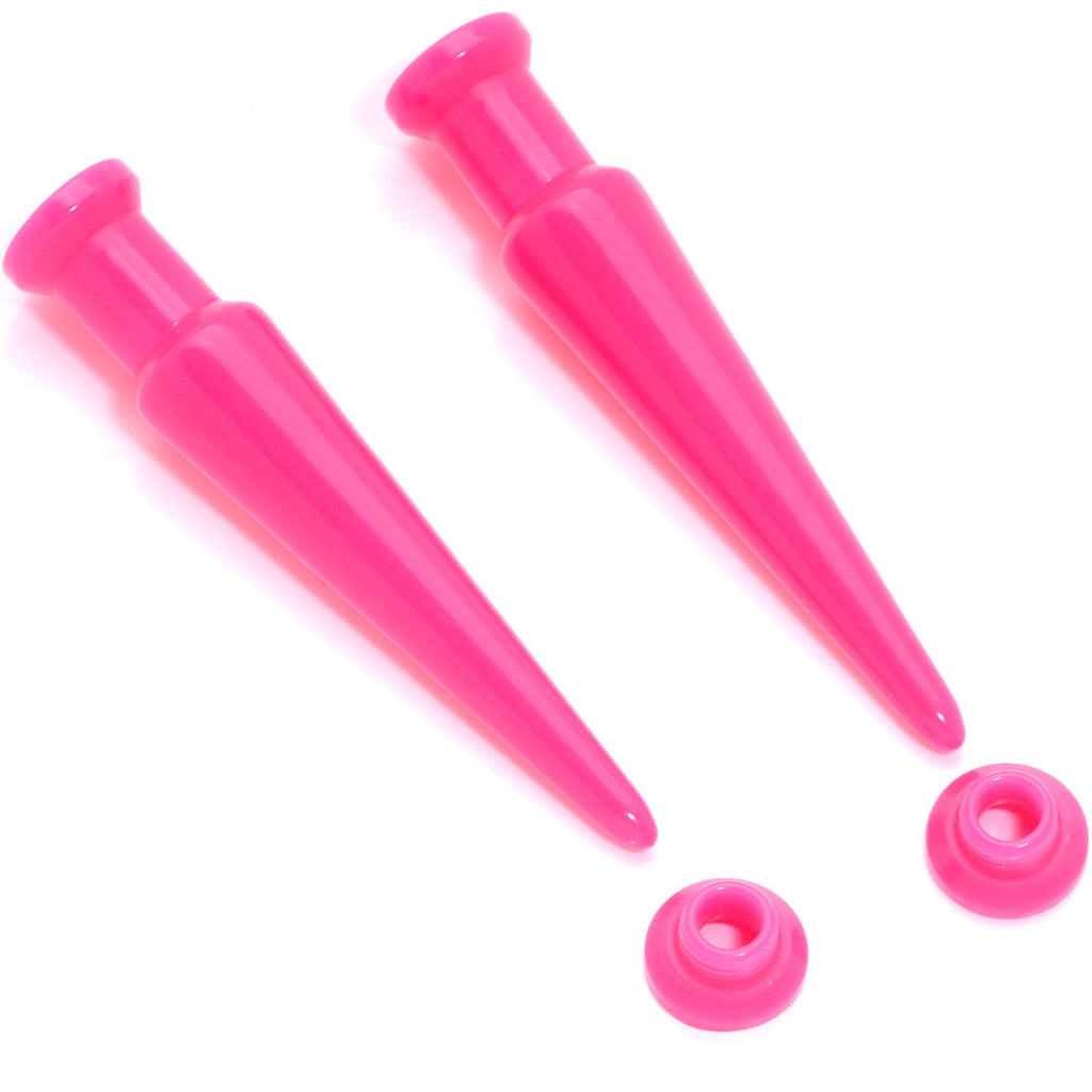 BodyCandy Hot Pink 2 in 1 Interchangeable Screw Fit Plug and Taper Set — back view
