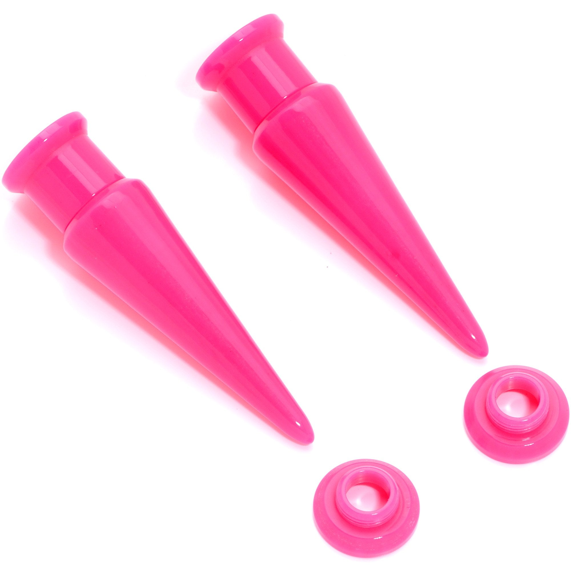 BodyCandy Hot Pink 2 in 1 Interchangeable Screw Fit Plug and Taper Set — main product shot