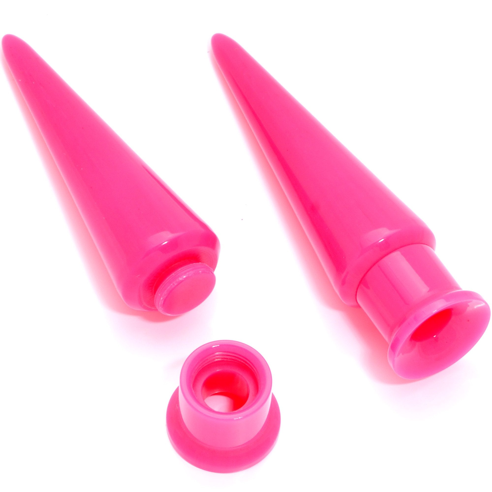 BodyCandy Hot Pink 2 in 1 Interchangeable Screw Fit Plug and Taper Set — detail close-up