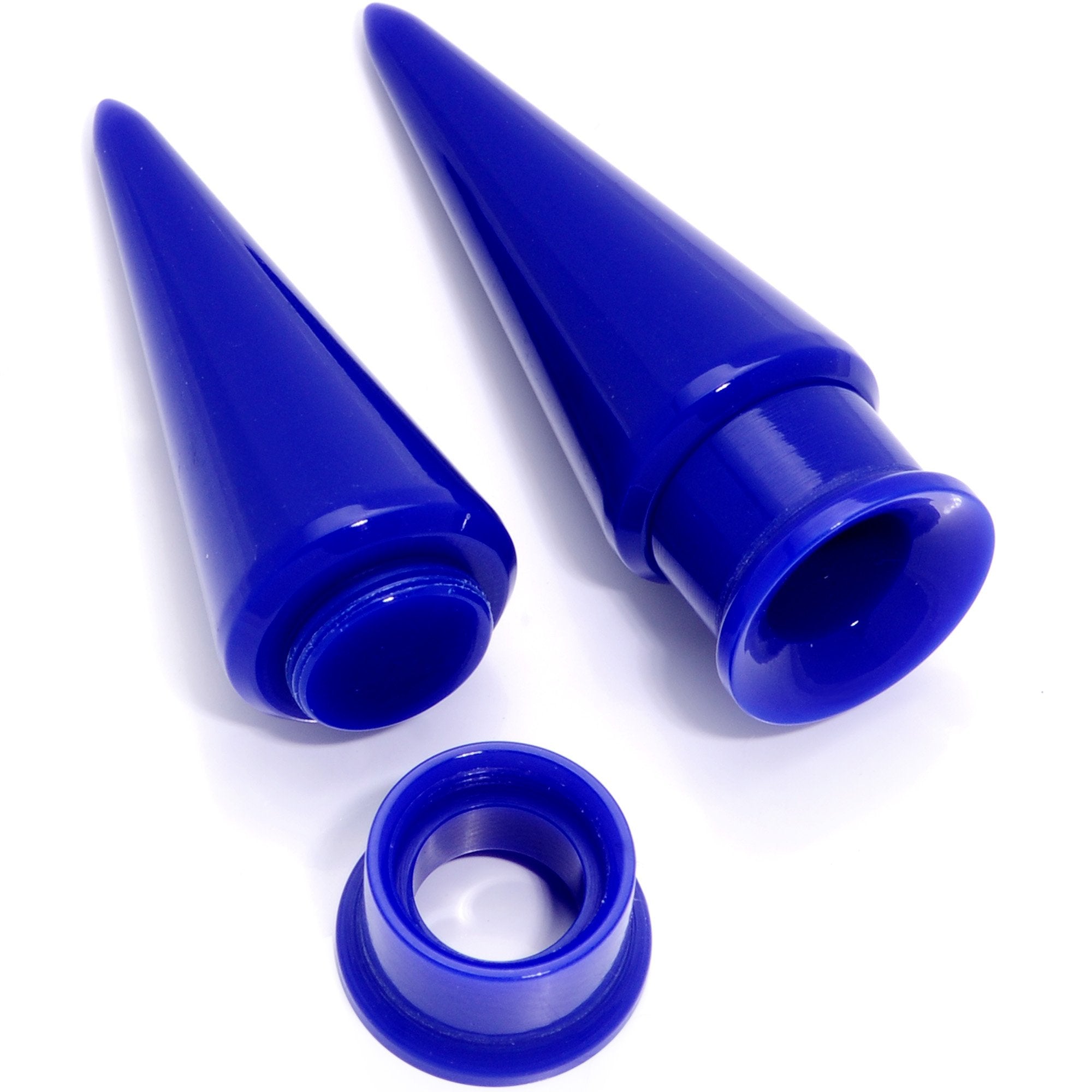 BodyCandy Blue 2 in 1 Interchangeable Screw Fit Plug and Taper Set — detail close-up