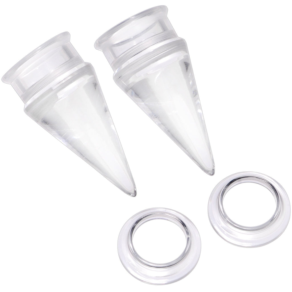 BodyCandy Clear 2 in 1 Interchangeable Screw Fit Plug and Taper Set — feature highlight