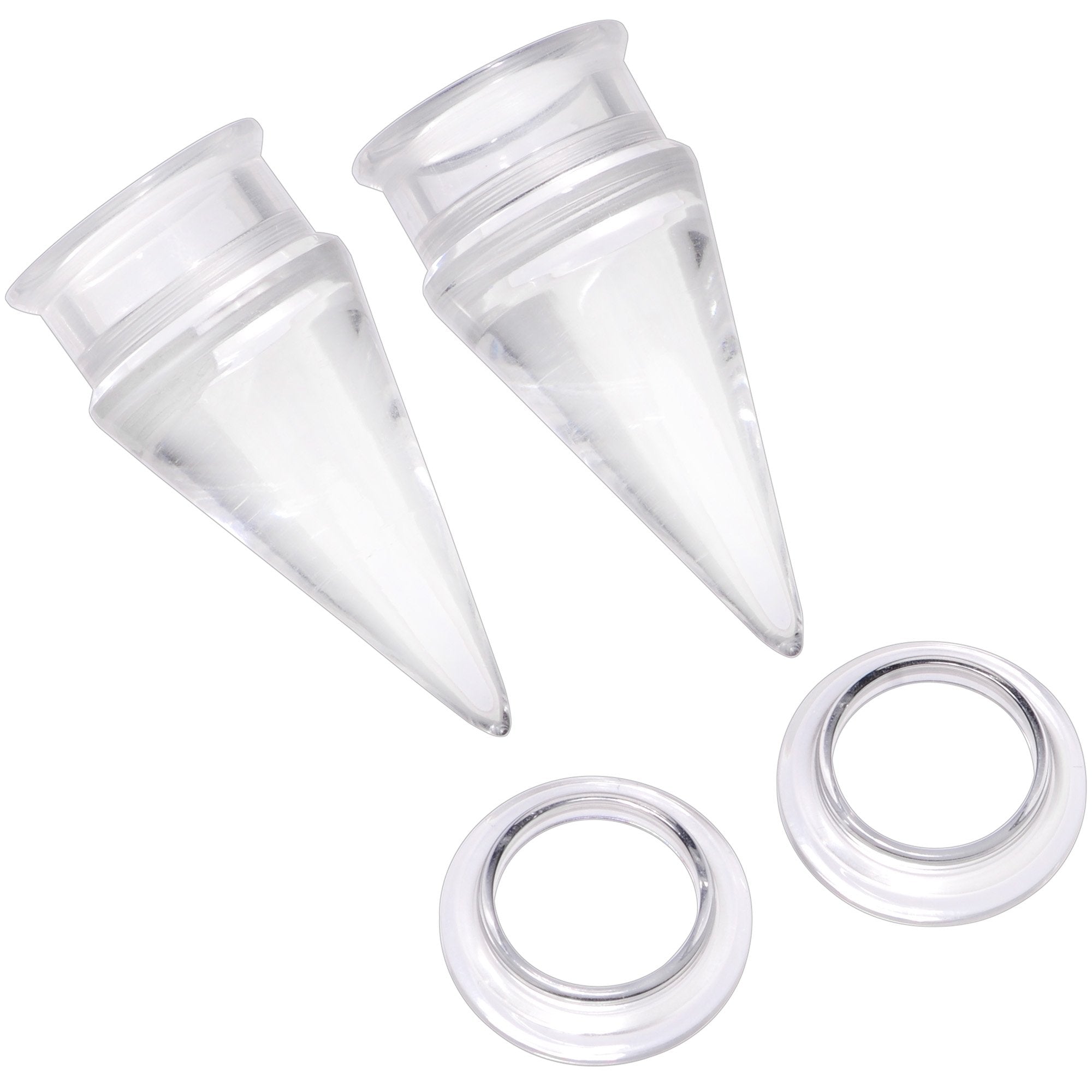 BodyCandy Clear 2 in 1 Interchangeable Screw Fit Plug and Taper Set — feature highlight