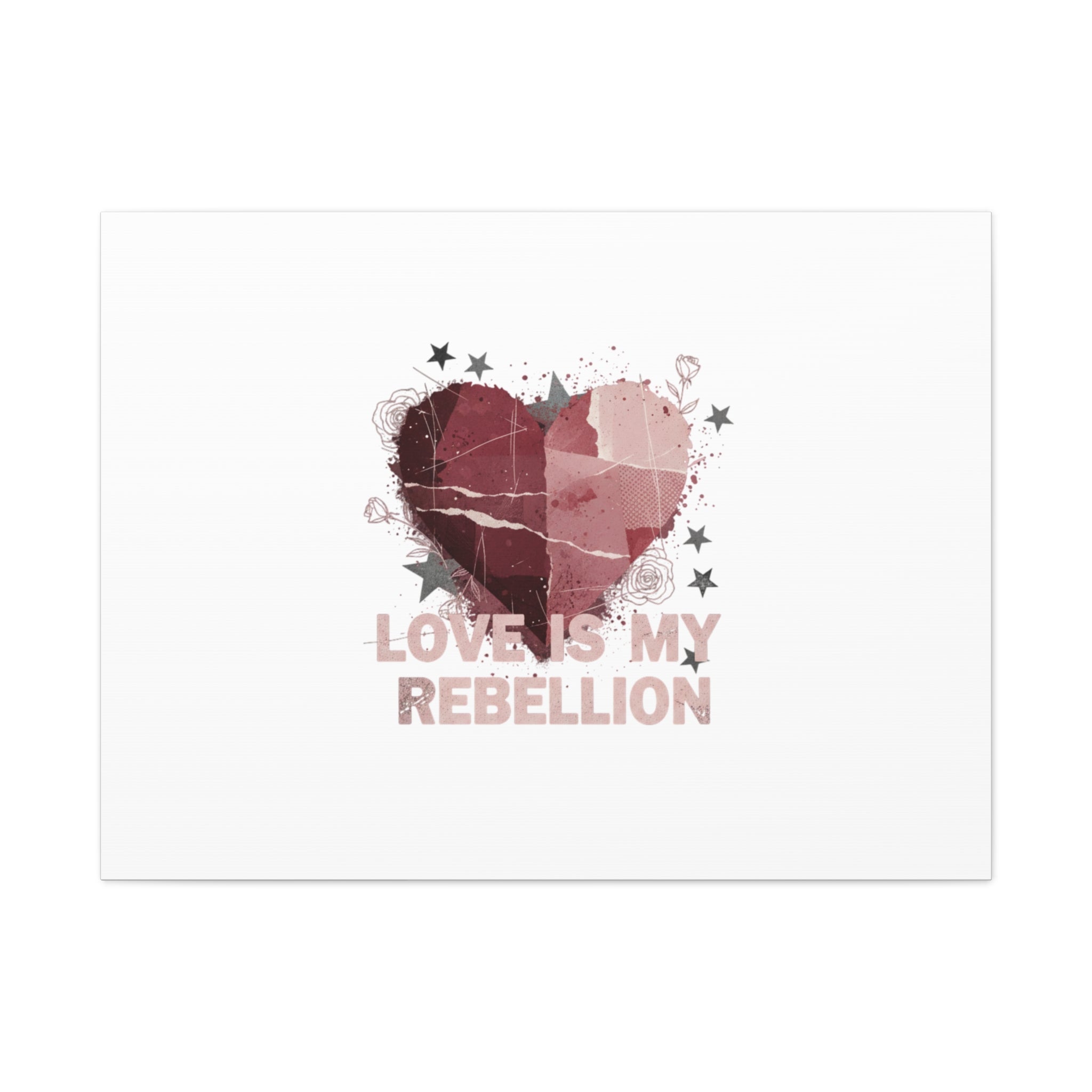 Love Is My Rebellion Canvas | Soft Grunge Hearts, Distressed Valentine Collage