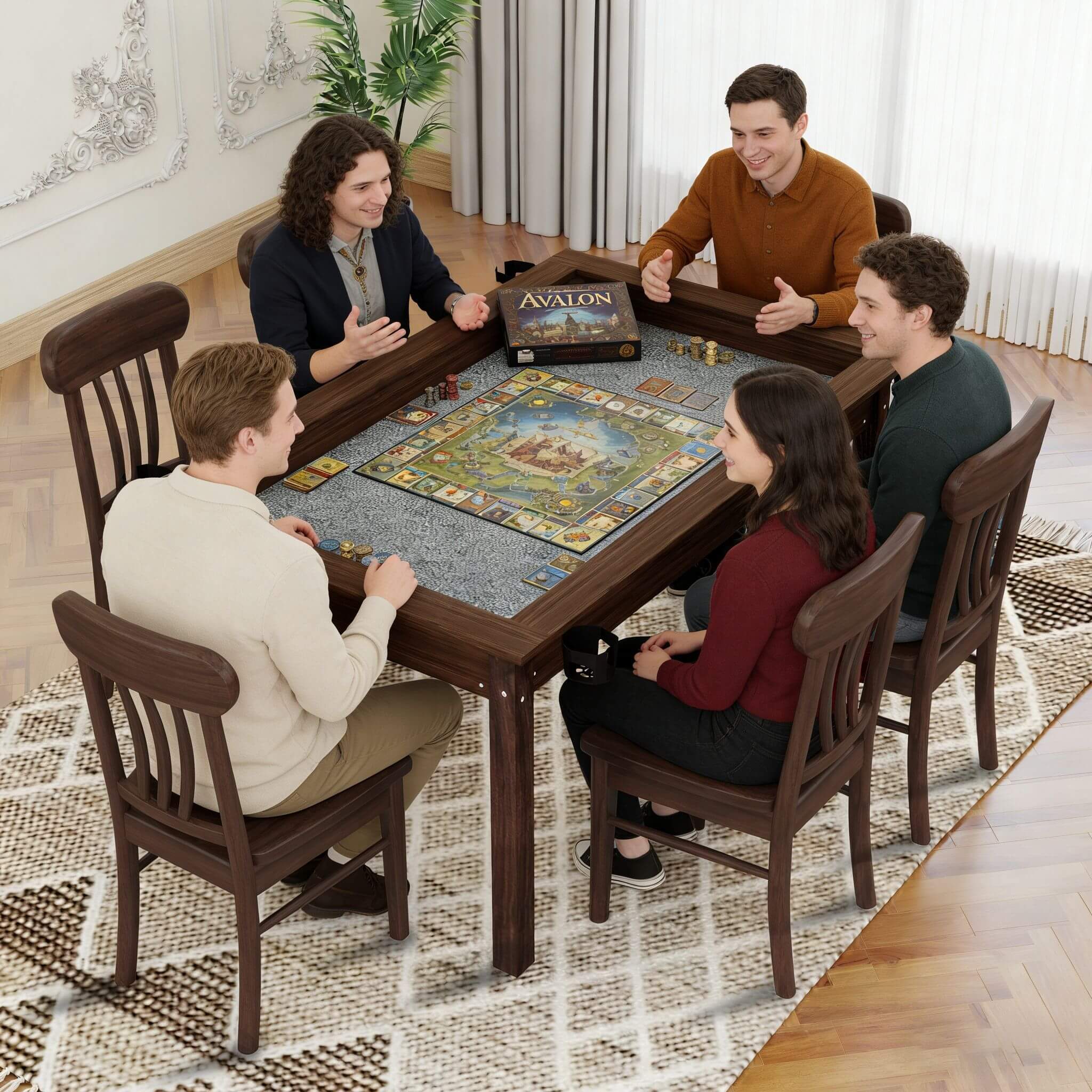 [63X40-Inch] Premium 2-In-1 Multifunctional Board Game Table For 4–6 Players (SAK84513) – SAKSBY WHOLESALE, view 6