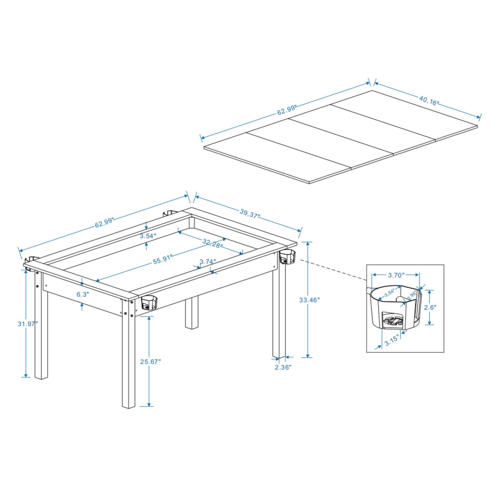 [63X40-Inch] Premium 2-In-1 Multifunctional Board Game Table For 4–6 Players (SAK84513) – SAKSBY WHOLESALE, view 15