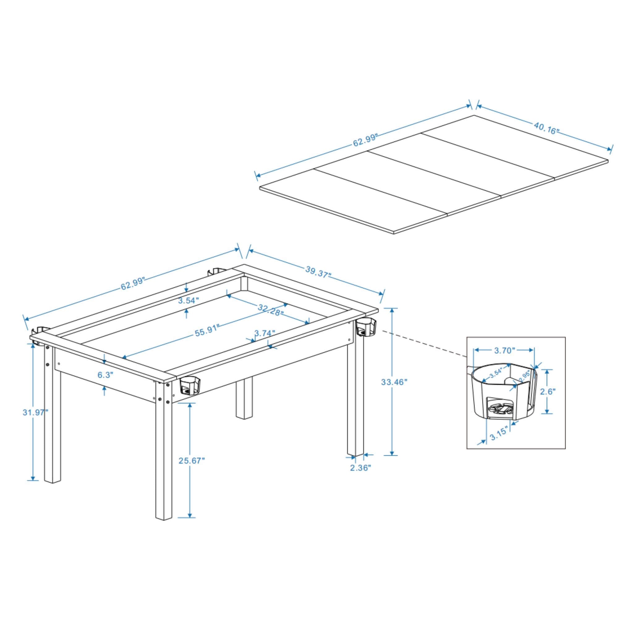 [63X40-Inch] Premium 2-In-1 Multifunctional Board Game Table For 4–6 Players (SAK84513) – SAKSBY WHOLESALE, view 15