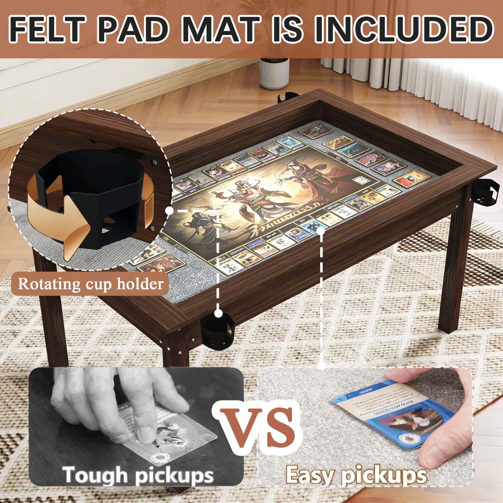 [63X40-Inch] Premium 2-In-1 Multifunctional Board Game Table For 4–6 Players (SAK84513) – SAKSBY WHOLESALE, view 8