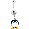 BodyCandy Clear Gem Pudgy Penguin Dangle Belly Ring — main product shot