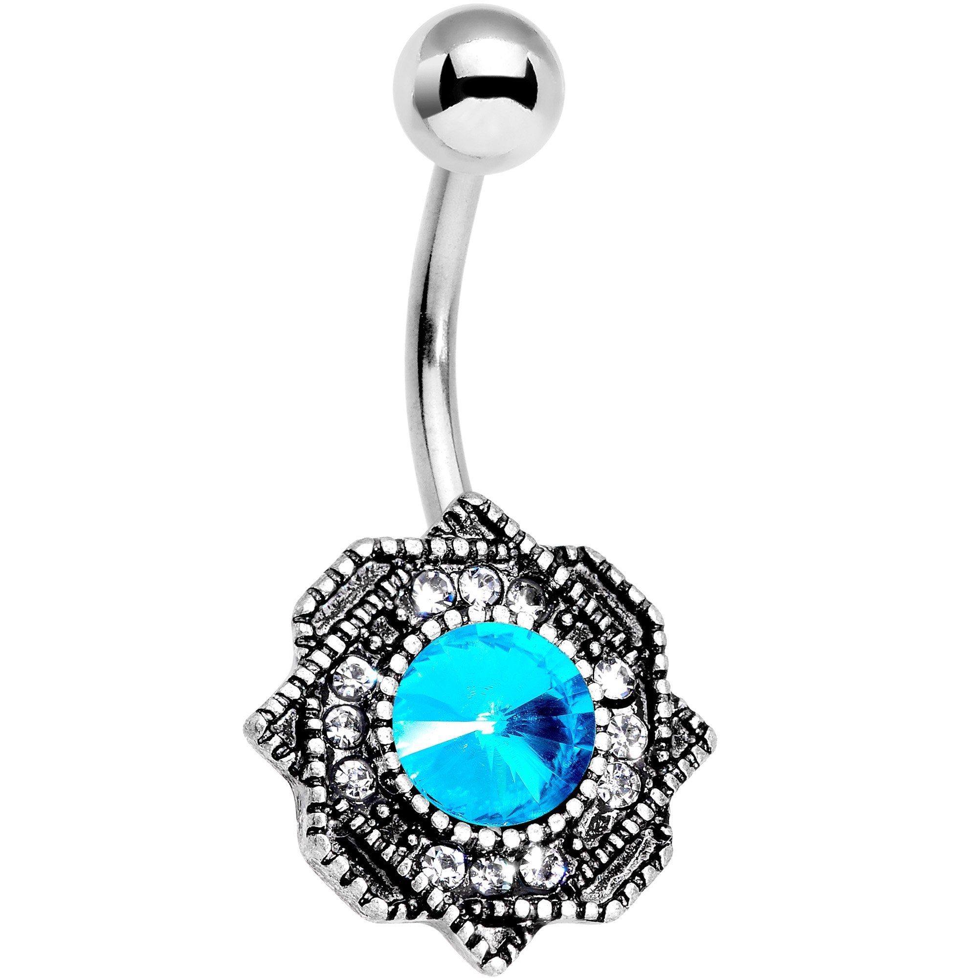BodyCandy Clear Aqua Gem Sophisticated Star Belly Ring — main product shot