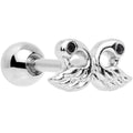 BodyCandy Ruffled Feather Dual Swans Cartilage Tragus Earring — main product shot