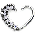 BodyCandy 16G 3/8 Clear CZ Gem Octet Right Heart Closure Ring — main product shot
