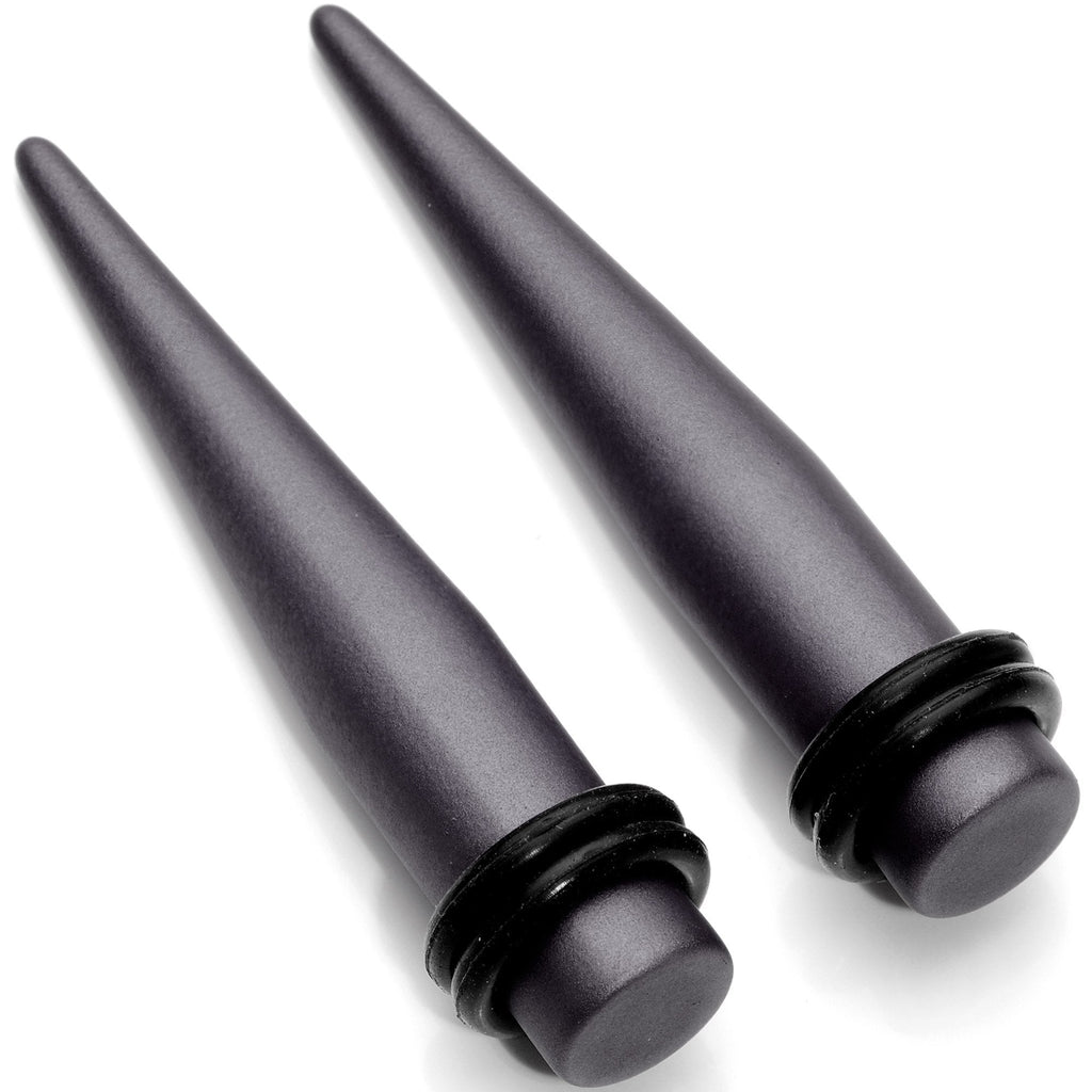 BodyCandy Brown Matte Silicone Straight Taper Set 4mm to 12mm — main product shot