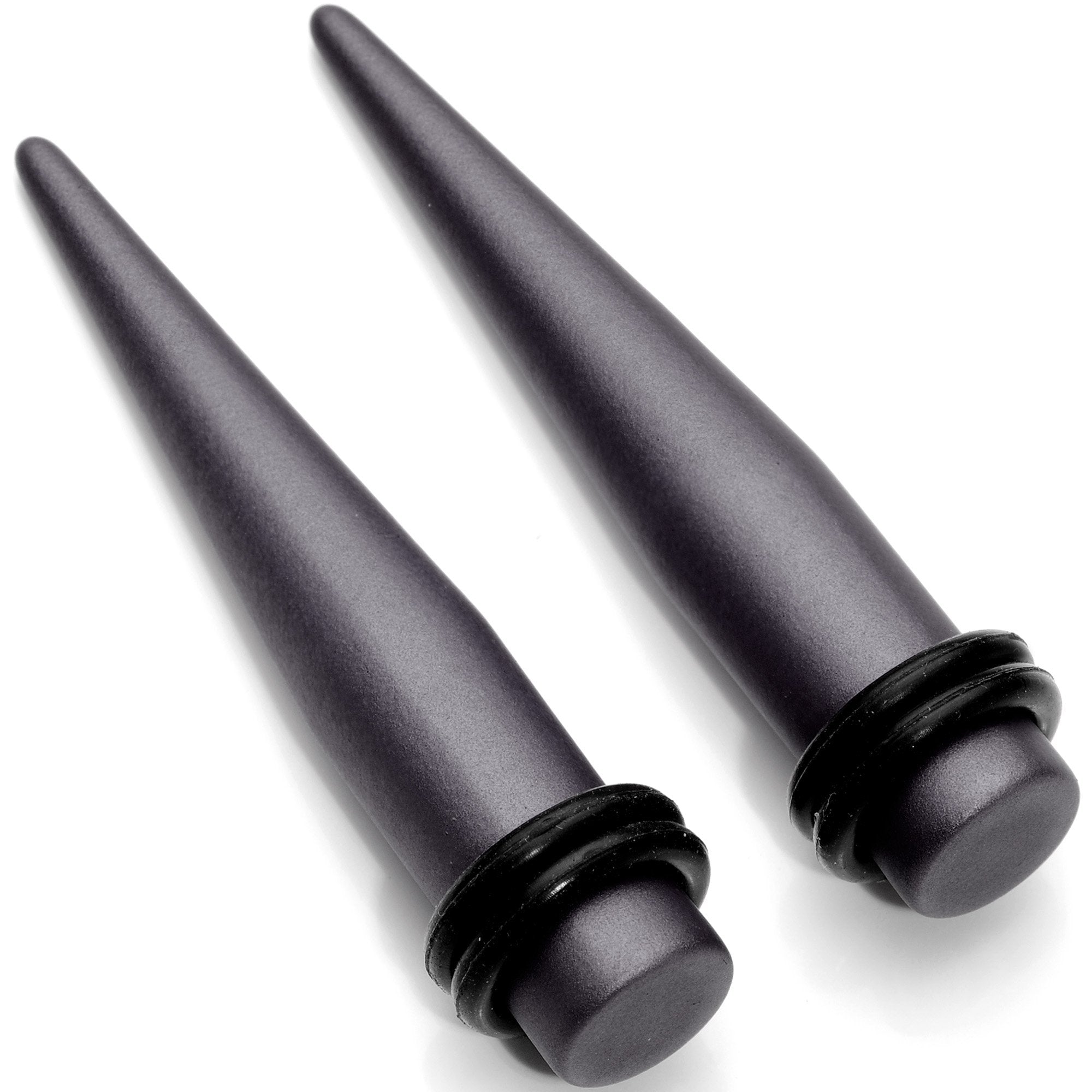 BodyCandy Brown Matte Silicone Straight Taper Set 4mm to 12mm — main product shot