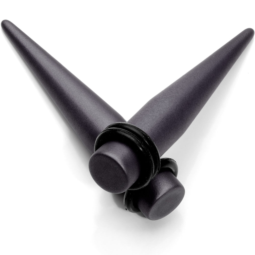 BodyCandy Brown Matte Silicone Straight Taper Set 4mm to 12mm — detail close-up