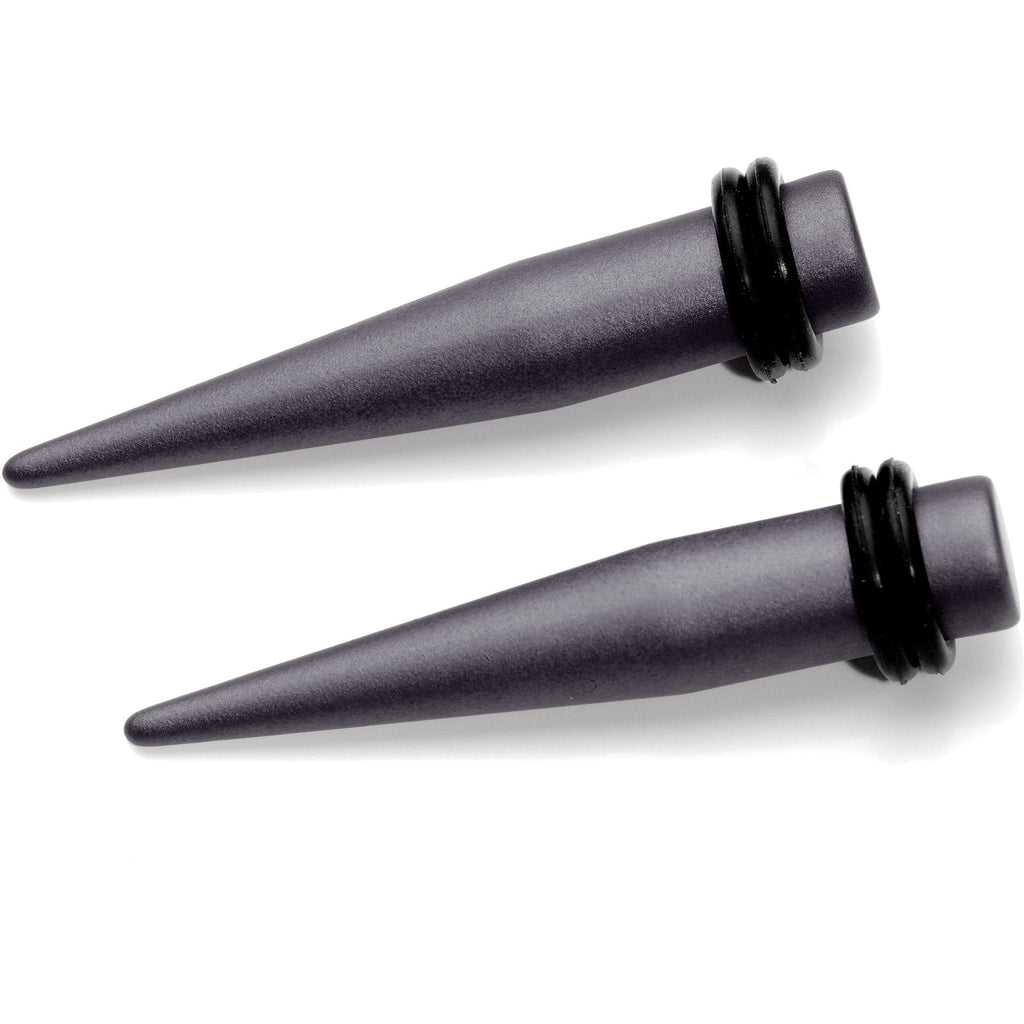 BodyCandy Brown Matte Silicone Straight Taper Set 4mm to 12mm — side view