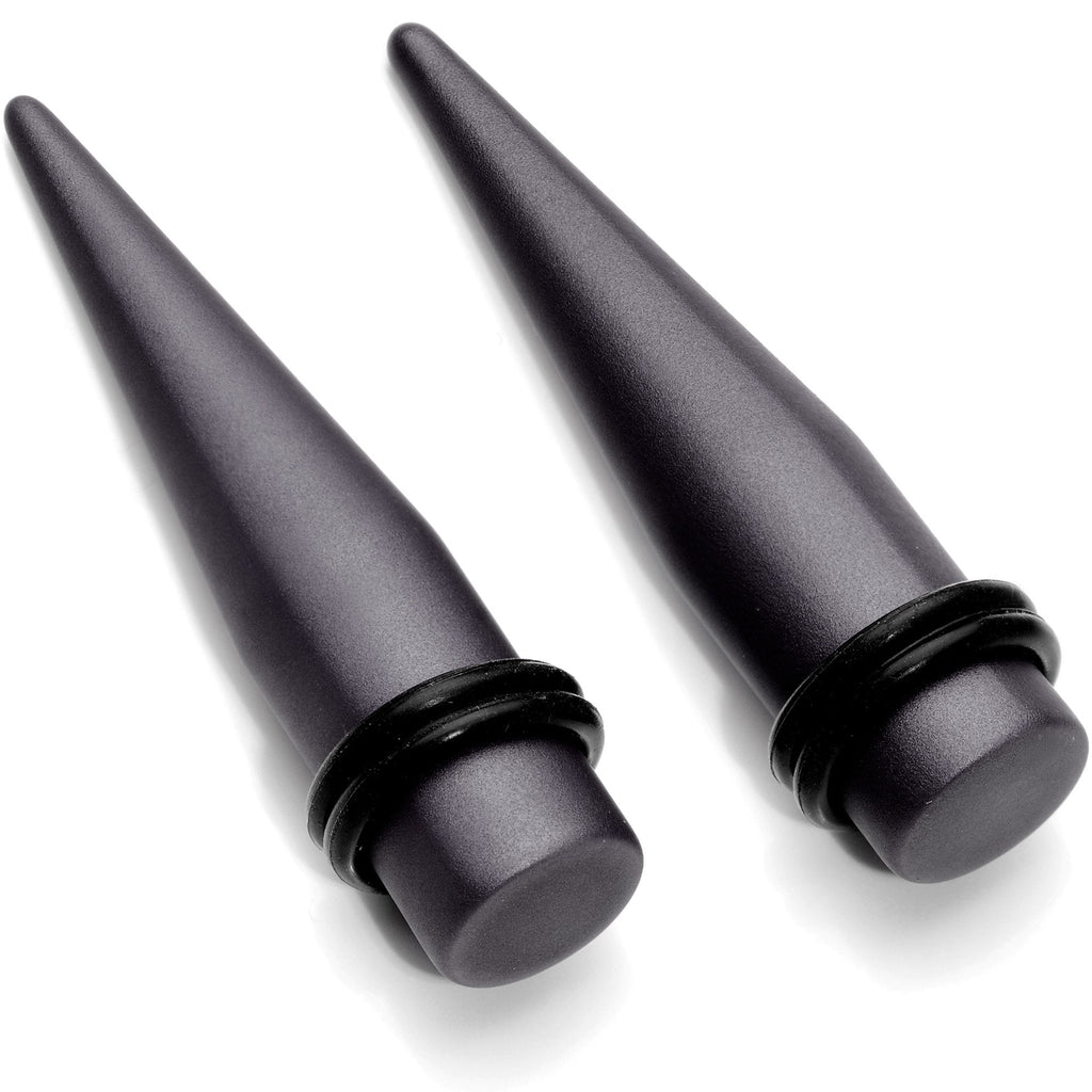 BodyCandy Brown Matte Silicone Straight Taper Set 4mm to 12mm — back view
