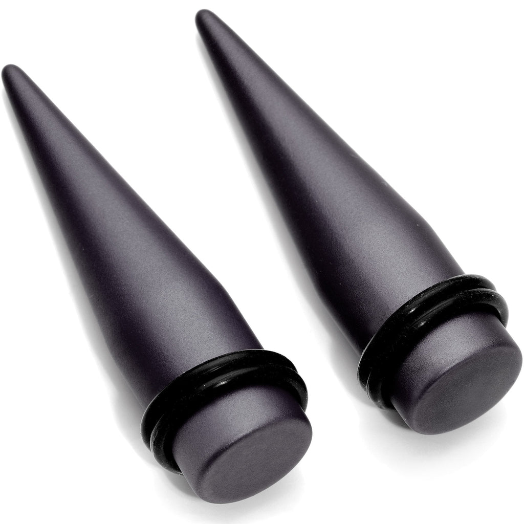 BodyCandy Brown Matte Silicone Straight Taper Set 4mm to 12mm — comparison shot