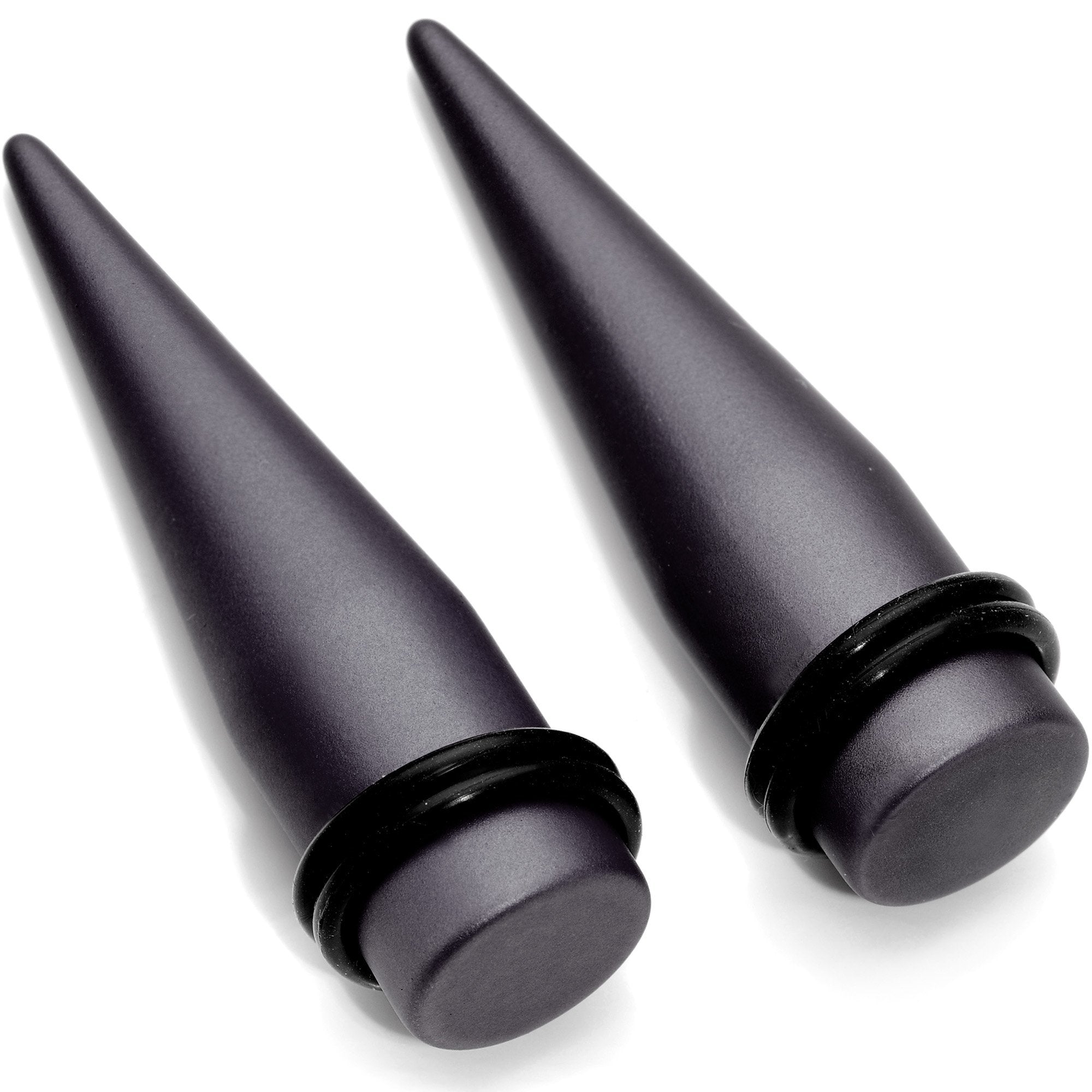BodyCandy Brown Matte Silicone Straight Taper Set 4mm to 12mm — comparison shot