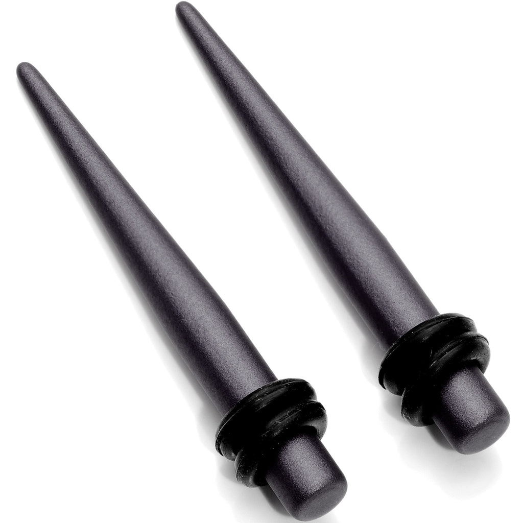 BodyCandy Brown Matte Silicone Straight Taper Set 4mm to 12mm — size reference