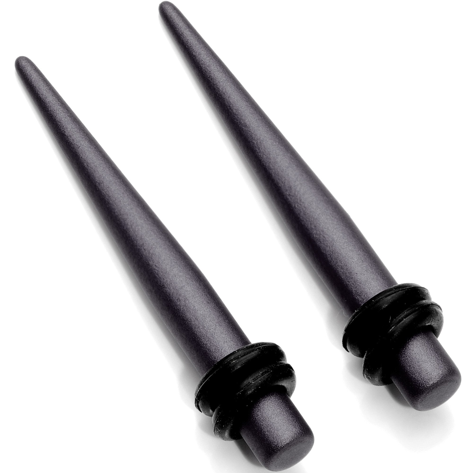 BodyCandy Brown Matte Silicone Straight Taper Set 4mm to 12mm — size reference