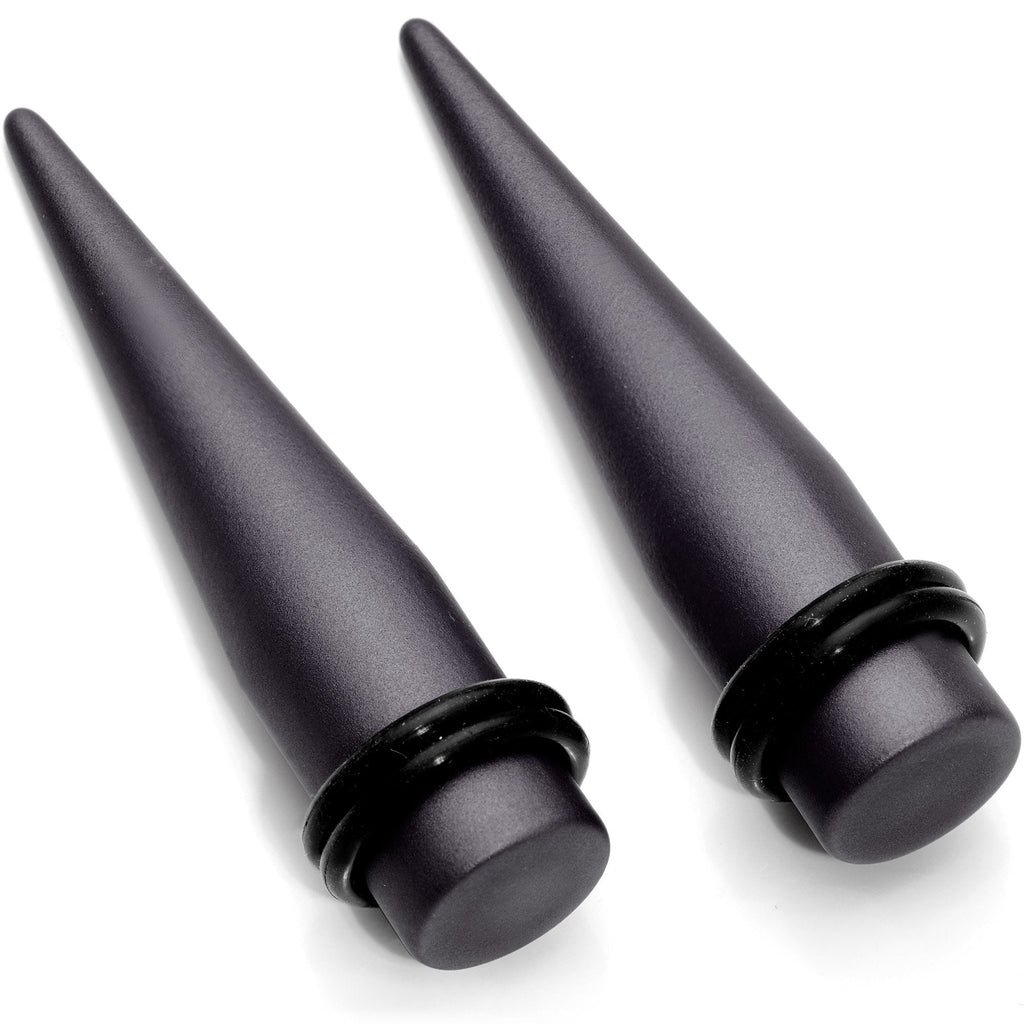 BodyCandy Brown Matte Silicone Straight Taper Set 4mm to 12mm — alternative angle