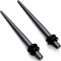 BodyCandy Brown Matte Silicone Straight Taper Set 4mm to 12mm — in-use photo