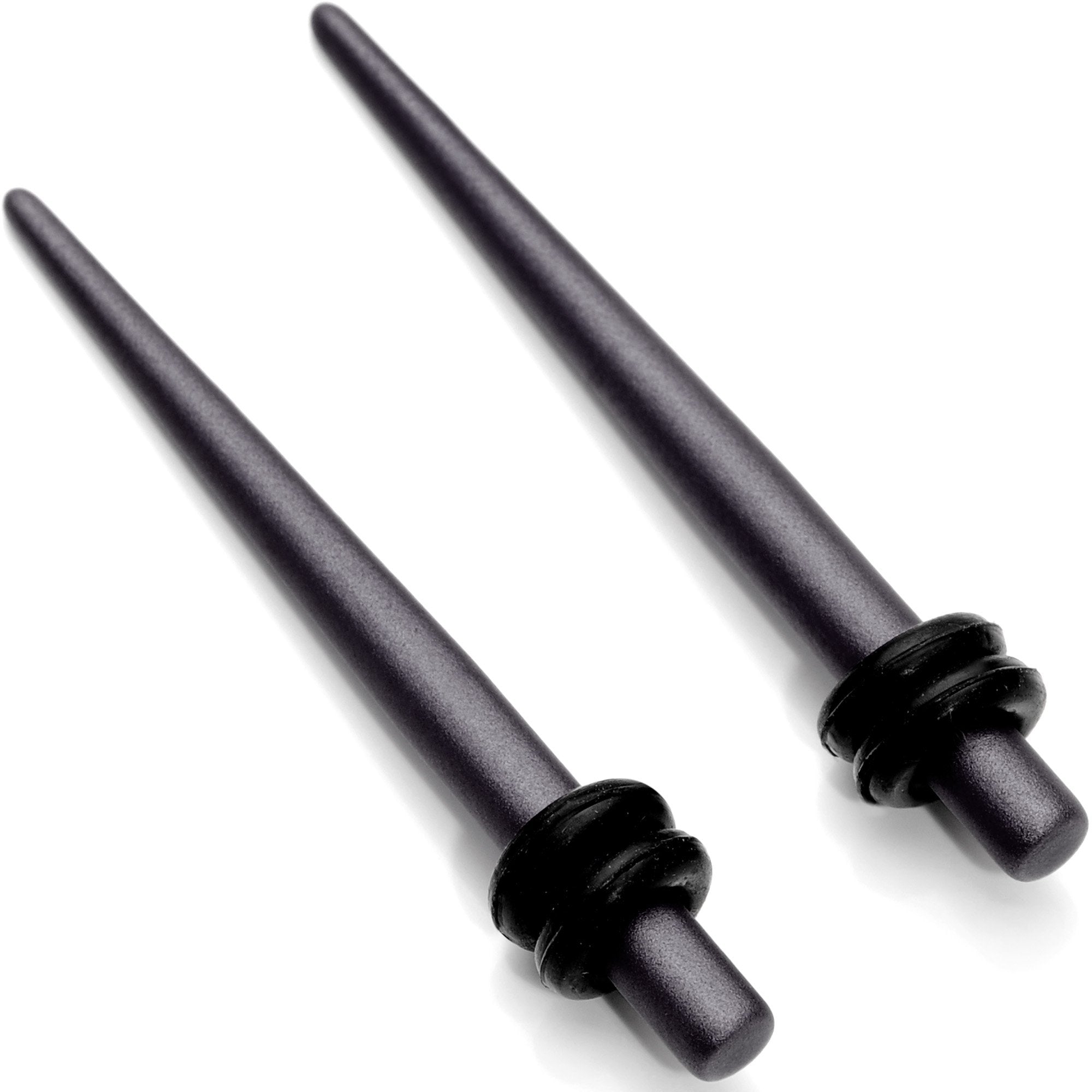 BodyCandy Brown Matte Silicone Straight Taper Set 4mm to 12mm — in-use photo
