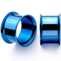 BodyCandy Blue Anodized Steel Double Flare Tunnel Plug Set 4mm to 16mm — comparison shot